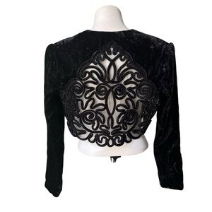 Vintage Scott McClintock Victorian Crushed Velvet Open Front Belero